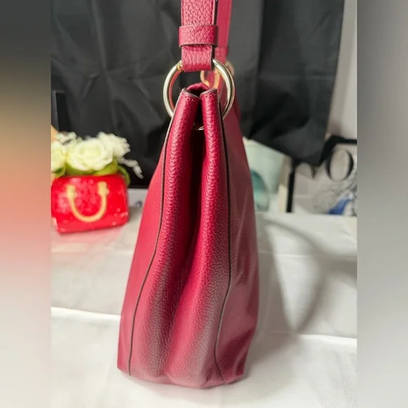 Kate Spade pebbled leather burgundy tote bag - Picture 5 of 15